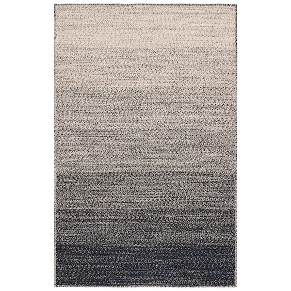 SAFAVIEH Natural Fiber Beige/Black 5 ft. x 8 ft. Gradient Woven Area Rug