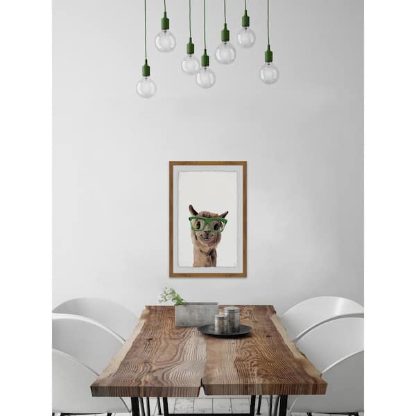 Unbranded 24 in. H x 16 in. W "Geeky Llama" by Marmont Hill Framed Wall Art