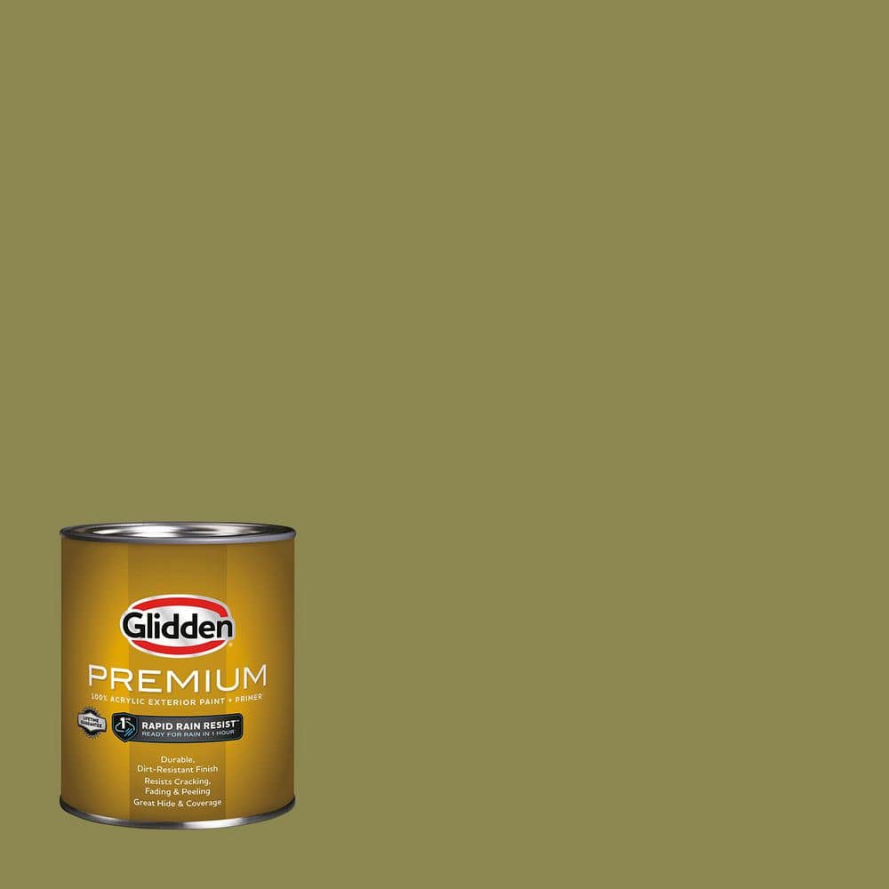 Glidden Premium 1 qt. Bronze Green PPG1114-6 Flat Exterior Latex