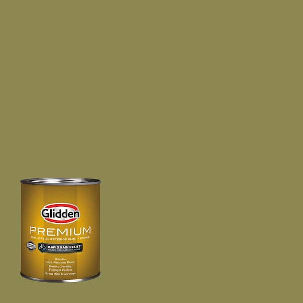 Glidden Premium 1 qt. Bronze Green PPG1114-6 Flat Exterior Latex