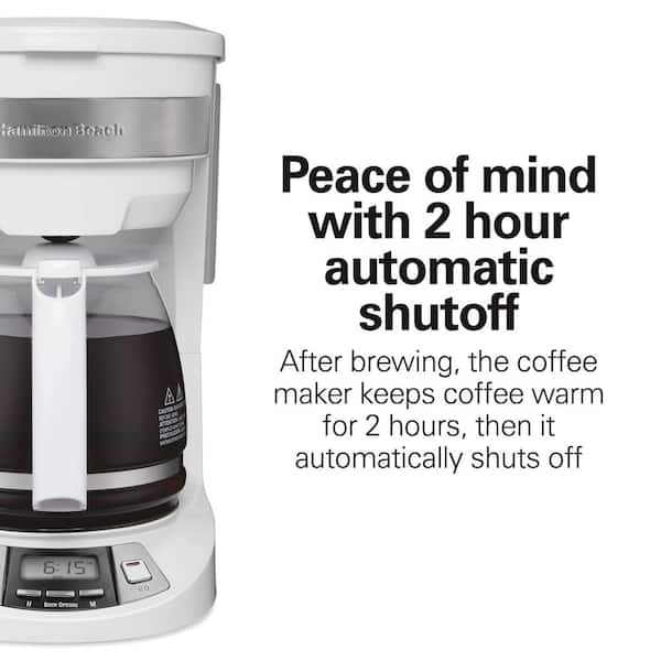 12 Cup Programmable Coffee Maker, White
