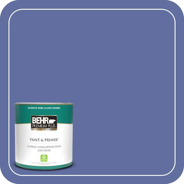 BEHR PREMIUM PLUS 1 qt. #610B-6 Stained Glass Semi-Gloss Enamel Low Odor Interior Paint & Primer