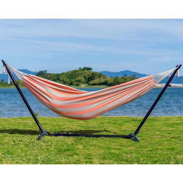 9 ft. 2-Person Hammock with Steel Stand Includes Portable Carrying