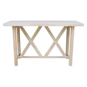 72 in. Unfinished Solid Wood Bar Table