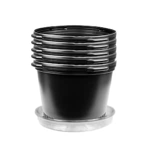 10 Gal. Round Plastic Nursery Pots with Saucers (5-Pack)