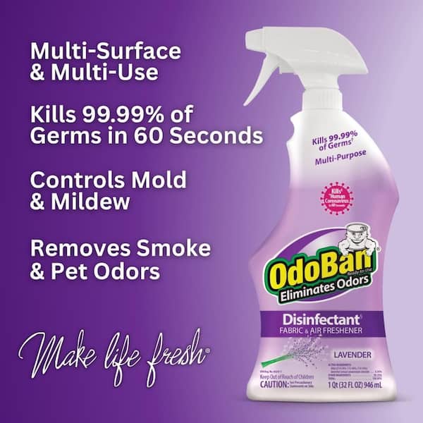 32 oz. Lavender Multi-Purpose Disinfectant Spray, Odor Eliminator, Sanitizer, Fabric Freshener, Mold Control (2-Pack)