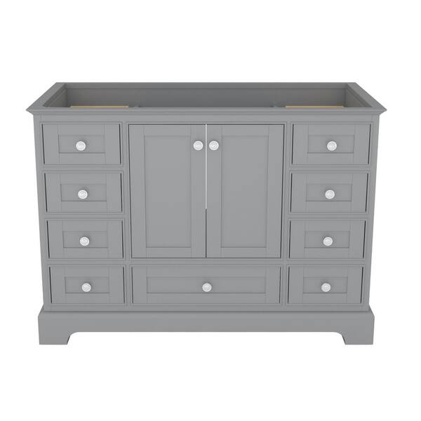 CASAINC 47.17 in. W x 21.42 in. D x 33.54 in. H Freestanding Bath Vanity Cabinet without Top in Grey