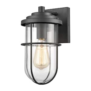 Wilmington Charcoal Outdoor Hardwired Wall Sconce with No Bulbs Included