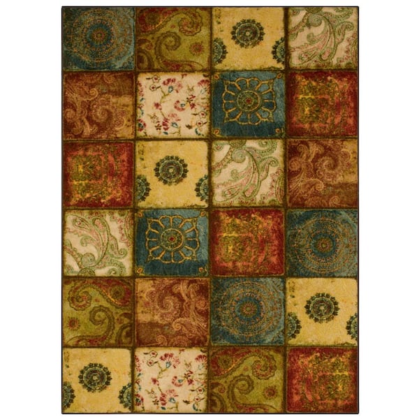 Mohawk Home Artifact Panel Multi 5 ft. x 8 ft. Patchwork Area Rug
