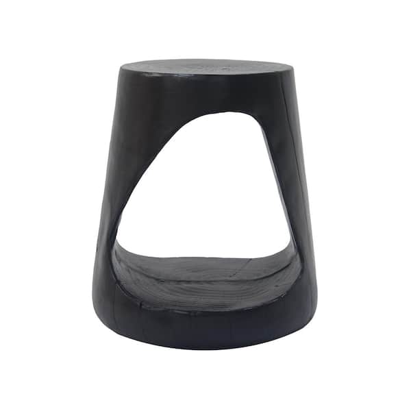 Unbranded Black MGO Hollow Side Table, Wood-Like Texture