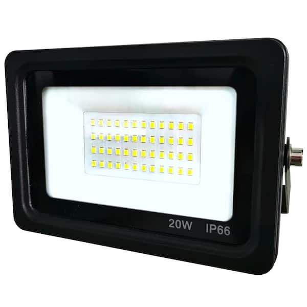 J H LED 140 Watt Equivalent Integrated Black Outdoor LED Flood