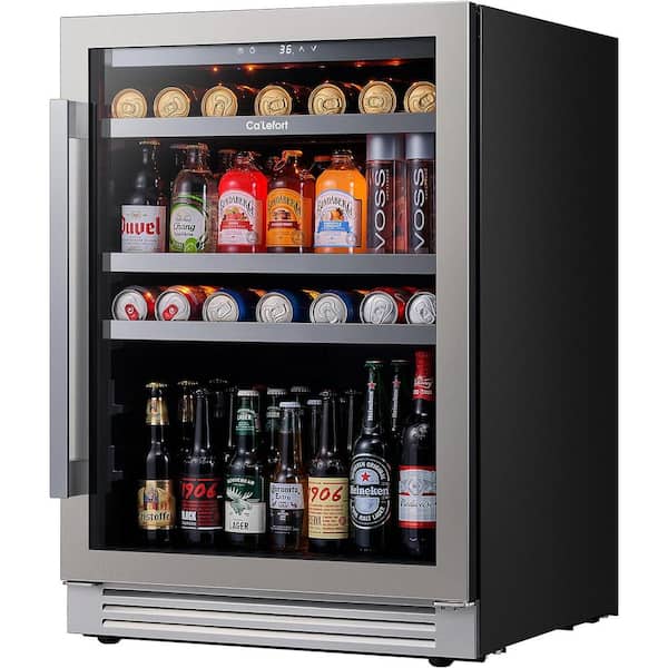 Ca'Lefort 24 inch 220 Cans(12 oz.) Beverage Cooler Beer Drink Refrigerator Built-in or Under-Counter Fridge Quiet Compressor