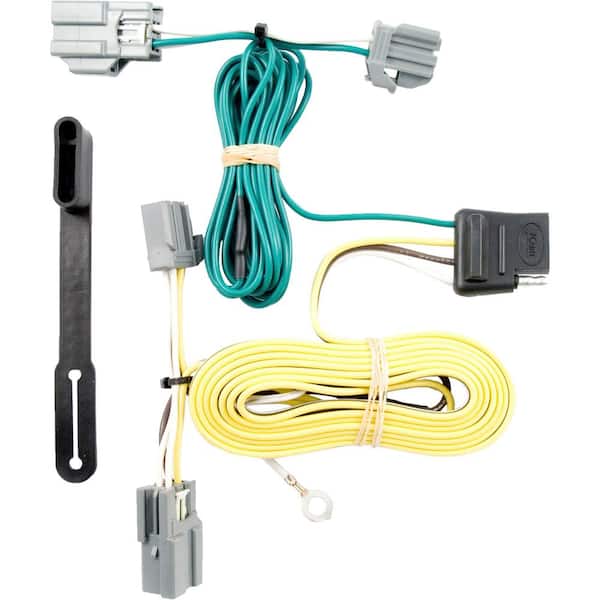 CURT Custom Vehicle-Trailer Wiring Harness, 4-Way Flat Output, Select Buick Lucerne, Ford Fiesta Sedan, Quick T-Connector
