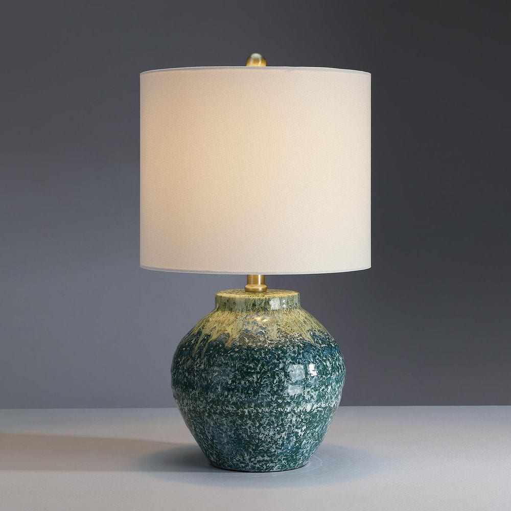 19in Green Ceramic Table Lamp with Drum Shade price history on PriceWatchPro