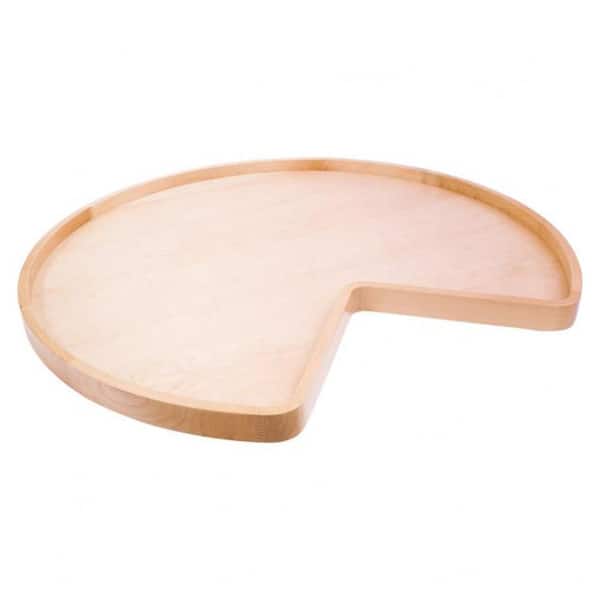 Hardware Resources 32 in. Banded Wood Kidney Lazy Susan with 9 in. Steel Swivel