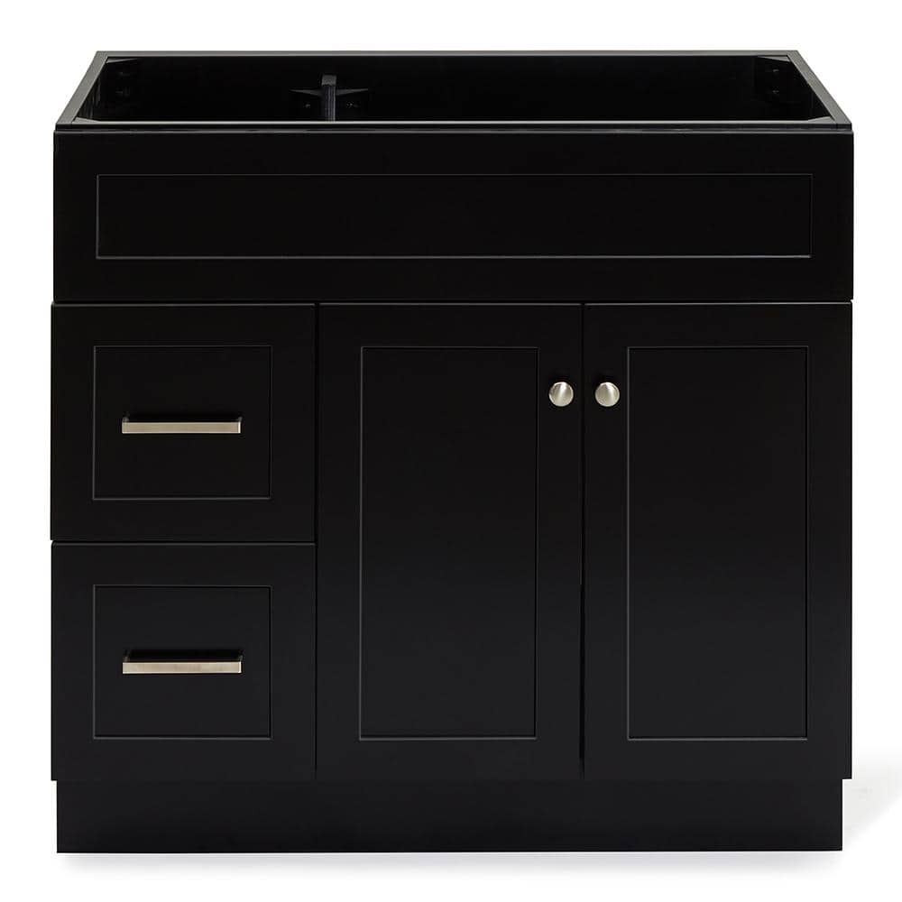 Hamlet 36" Black Solid Wood Freestanding Vanity Cabinet