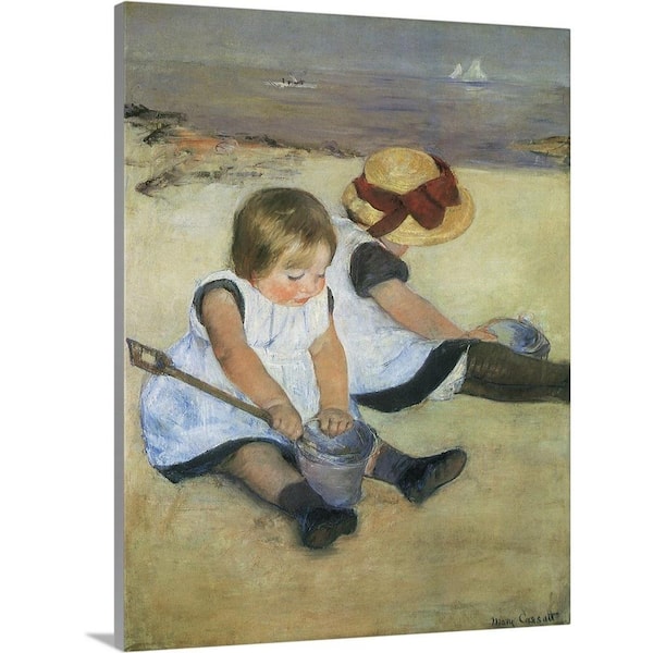 GreatBigCanvas "Children on the Beach" by Mary Cassatt Canvas Wall Art