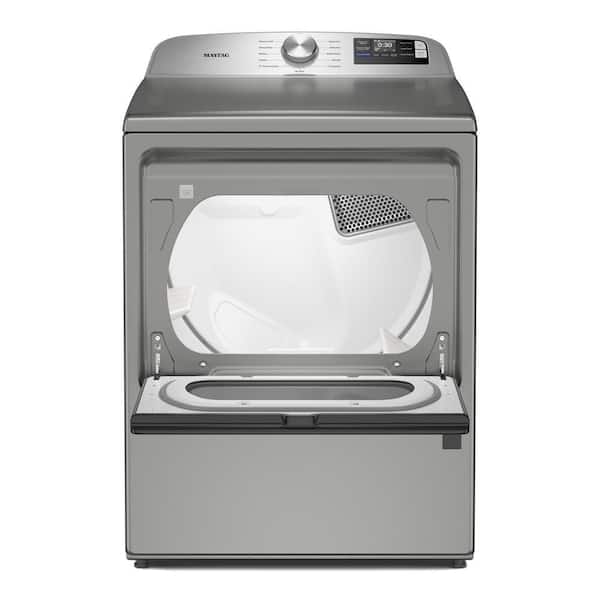 7.4 cu. ft. vented Front Load Gas Dryer in Classic Silver with Extra Power