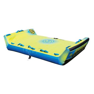 Yellow 1-4 Riders Booker Inflatable Towable Water Tube for Boating