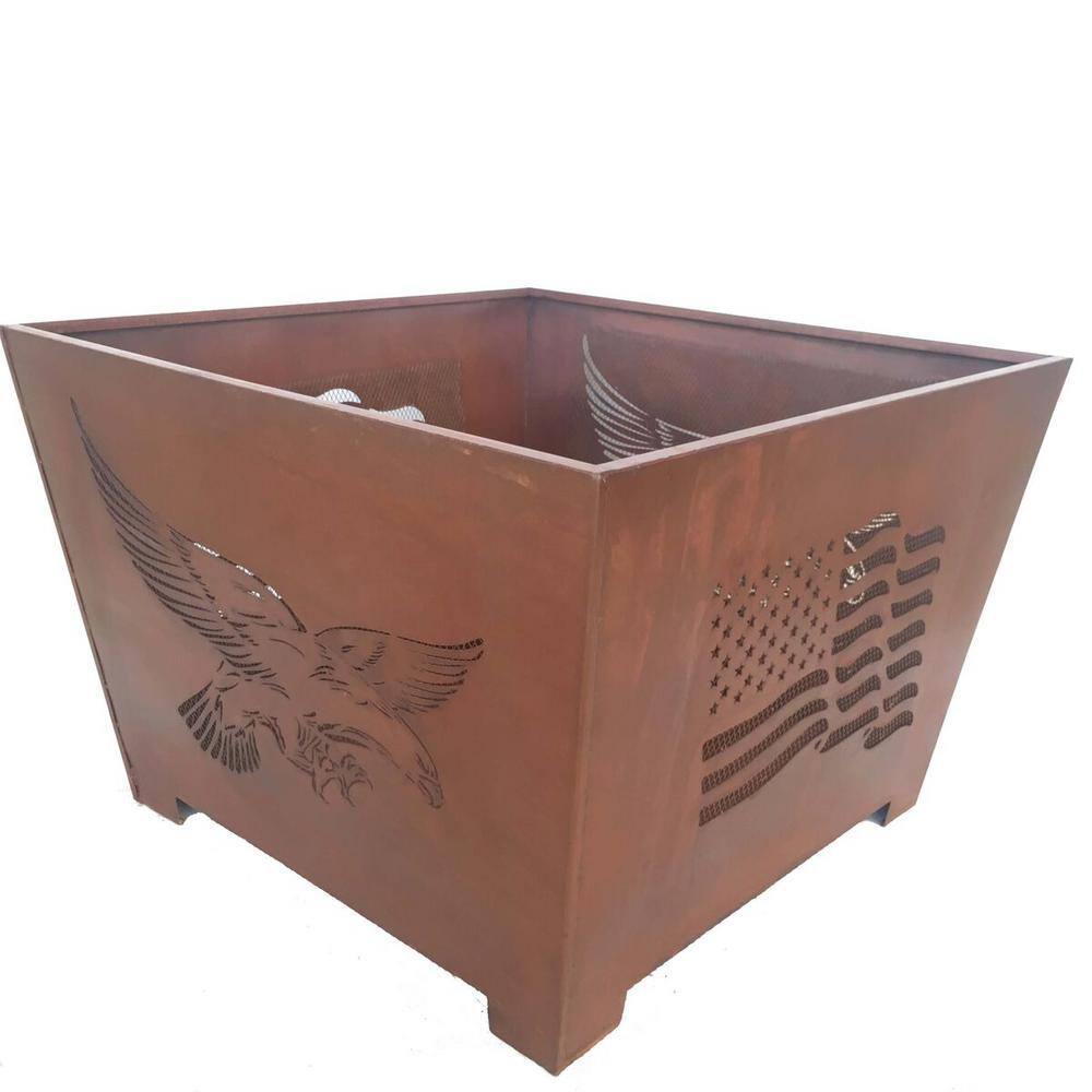 Square Steel Wood Burning Fire Pit, Outdoor Fire Pit Basket