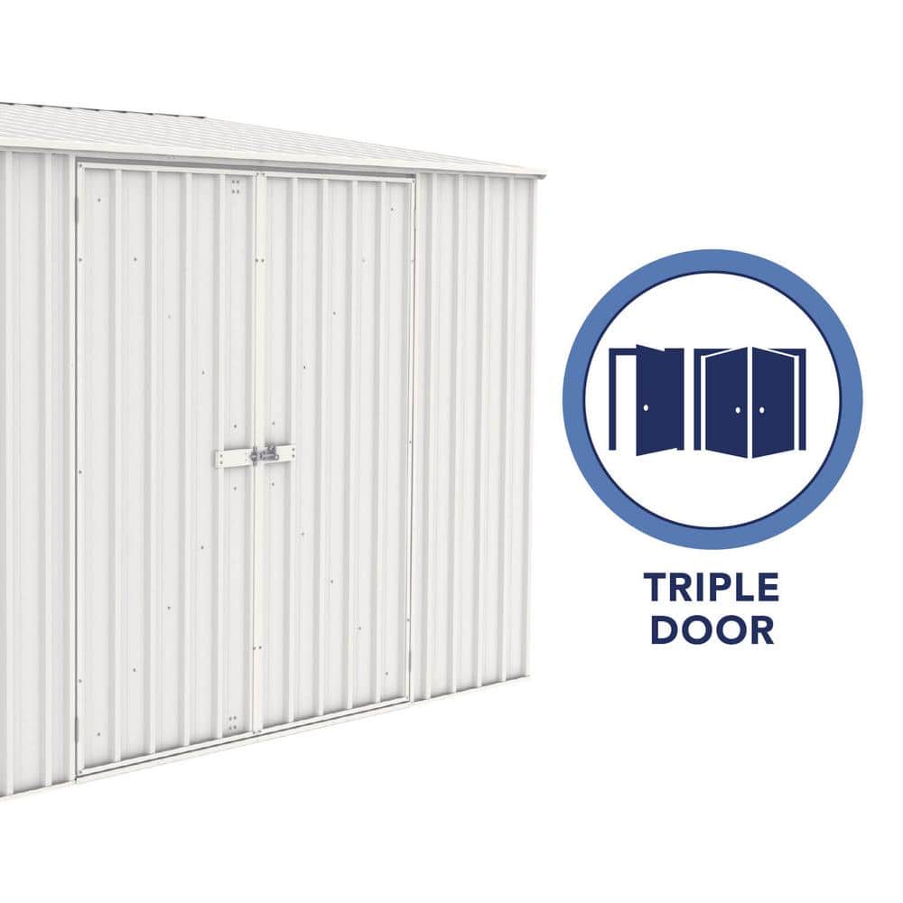 Durango 10' x 5' White Galvanized Steel Bike Shed