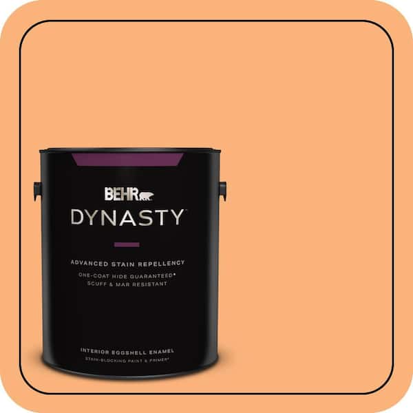 BEHR DYNASTY 1 gal. #P220-5 Fuzzy Peach Eggshell Enamel Interior Stain-Blocking Paint & Primer