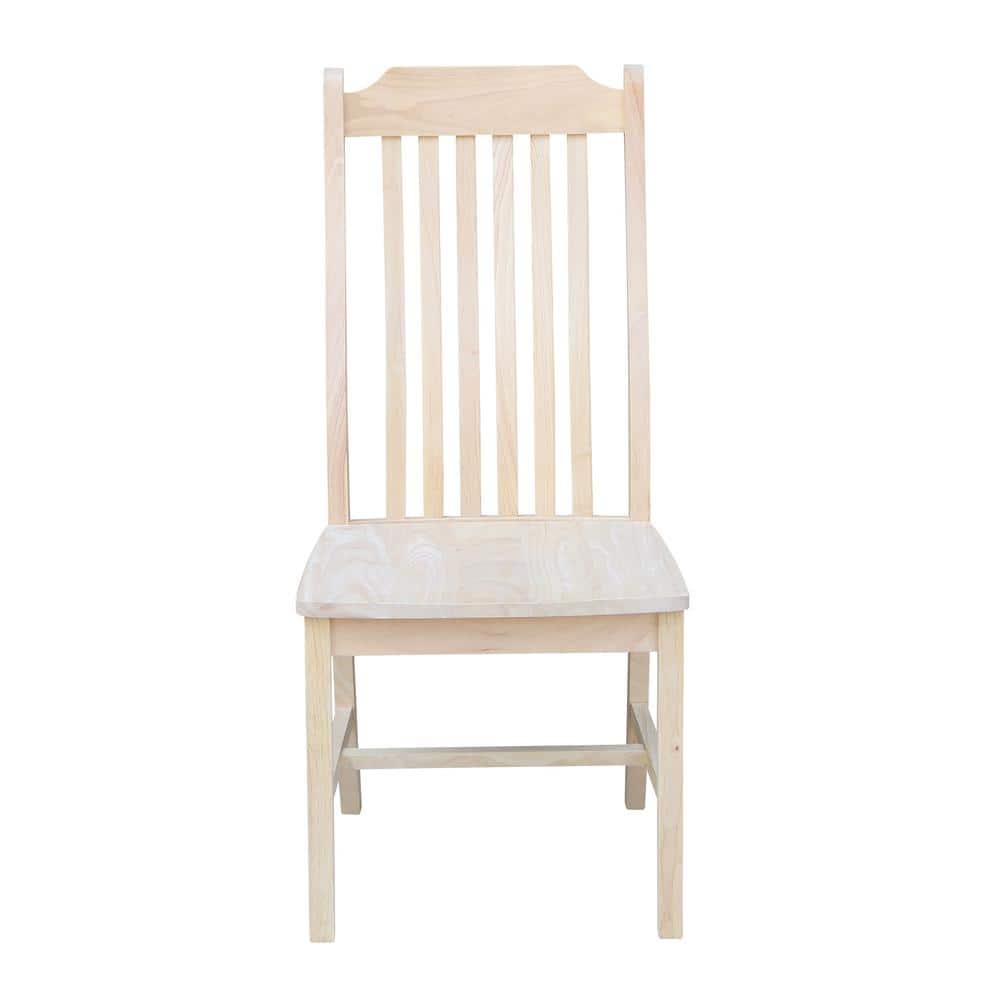 High Slat Back Traditional White Wood Side Chair
