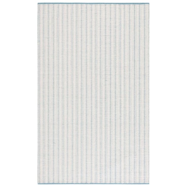 Vermont 6 ft. x 9 ft. Turquoise/Ivory Striped Modern Area Rug