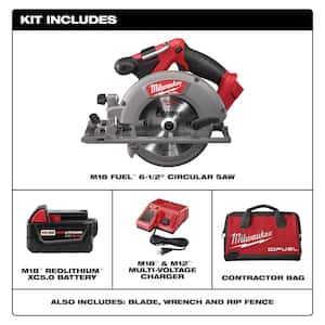 M18 FUEL 18V Lithium-Ion Brushless Cordless 6-1/2 in. Circular Saw Kit with One 5.0 Ah Battery, Charger, Tool Bag