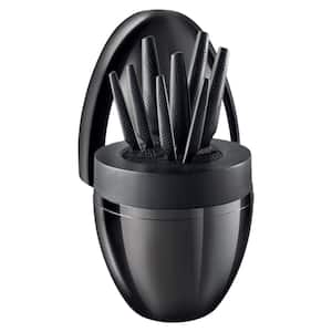 iD3 BLACK SAMURAI 9-Piece Stainless Steel Knife Set with Egg Knife Block