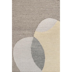 Evangeline Abstract Wool Ivory 5 ft. x 8 ft. Area Rug