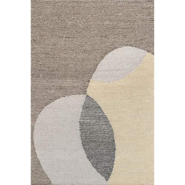 nuLOOM Evangeline Abstract Wool Ivory 5 ft. x 8 ft. Area Rug