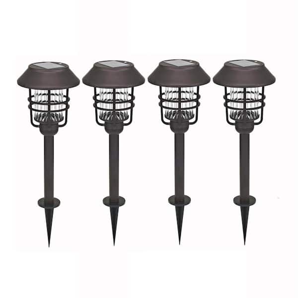 Hampton Bay Solar Oil-Rubbed Bronze Outdoor Integrated LED Path Light (4-Pack)