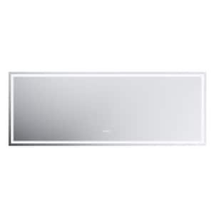 96 in. W x 36 in. H LED Rectangular Frameless Anti-Fog Wall-Mounted Bathroom Vanity Mirror in White