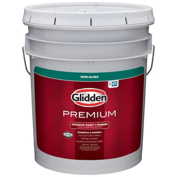 Glidden Premium 5 gal. Pure White Semi-Gloss Latex Interior Paint  GLN6411-05 - The Home Depot