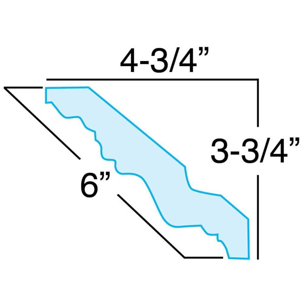 Primed Polyurethane Acanthus Leaf Crown Moulding Sample