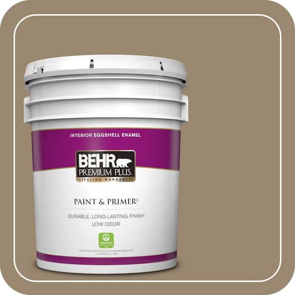 BEHR PREMIUM PLUS 5 gal. #710D-5 Mississippi Mud Eggshell Enamel Low Odor Interior Paint & Primer