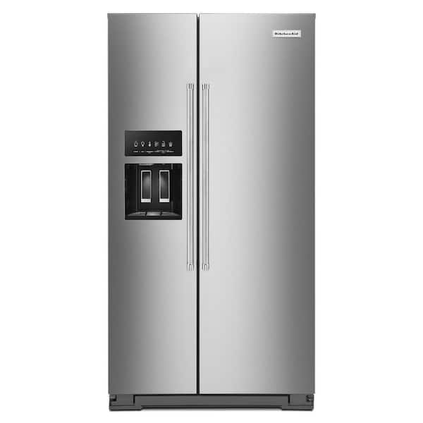 KitchenAid 19.8 cu. ft. Side by Side Refrigerator in Stainless Steel with PrintShield Finish, Counter Depth