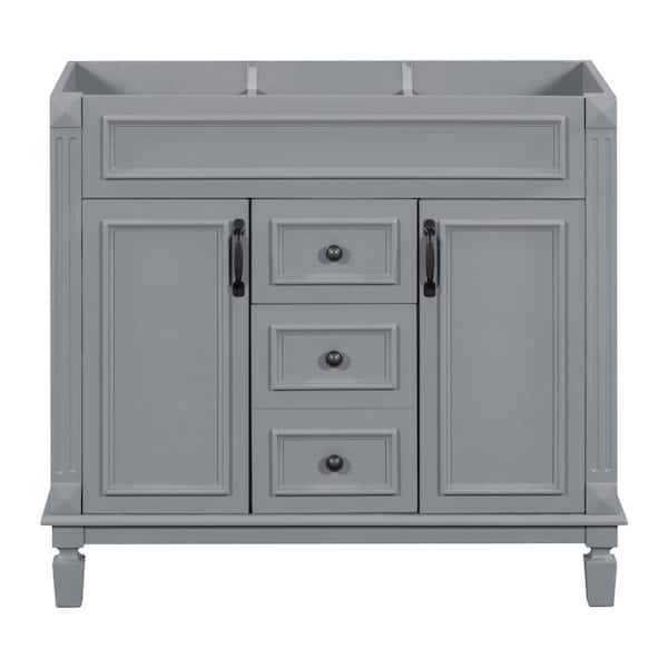 36 in. Bath Vanity Cabinet without Top with 2 Soft Closing Doors and 2 Drawers in Gray