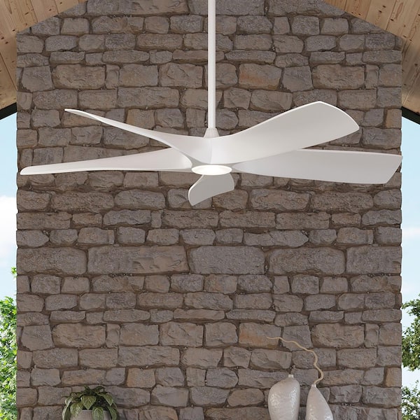 Vernal 60 in. Smart Indoor/Outdoor Downrod Mount Integrated LED White Contemporary Ceiling Fan with Remote