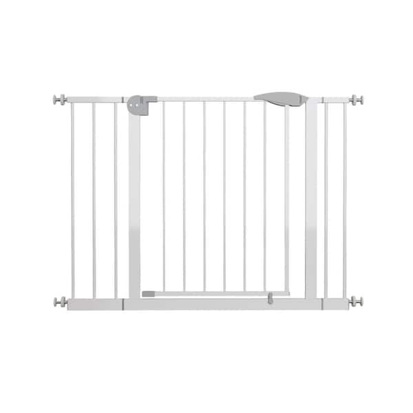 29.5-45.3 in. Wide Baby Gate for Stairs, Dog Gate Indoor for Doorways-No Drilling Pressure Mounted Safety Gate, White
