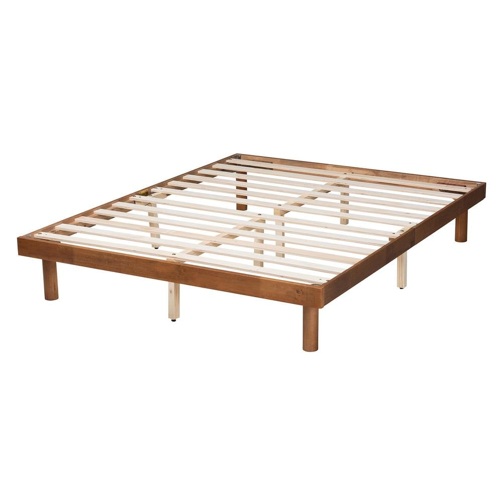Winston Walnut Brown Wood Queen Platform Bed Frame
