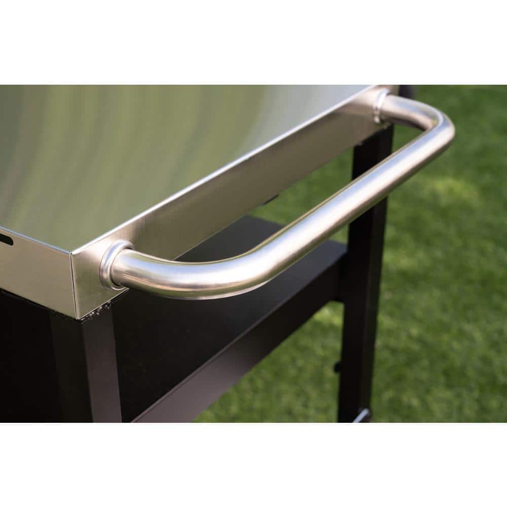 Nexgrill Stainless Steel and Black Outdoor Food Prep Cart