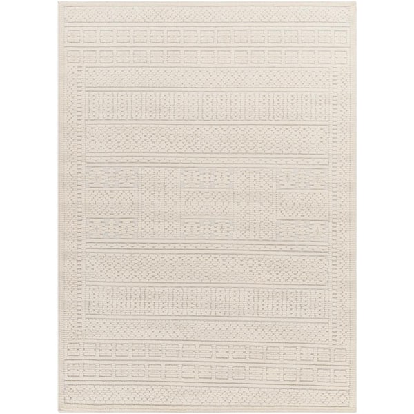 Livabliss Lyna Tan 8 ft. x 10 ft. Indoor Machine-Washable Area Rug