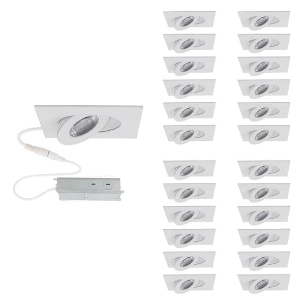 WAC LIMITED Lotos 2 in. Canless Square Adjustable 3000K New Construction/Remodel IC-Rated Integrated LED Recessed Light Kit(24-Pack)