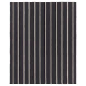 Memento Navy/Ivor 8 ft. x 10 ft.y Striped Handmade Indoor/Outdoor Area Rug