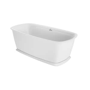 LORIANA 67 in. x 32 in. Soaking Bathtub with Center Drain in White
