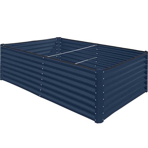 Best Choice Products 8 ft. x 4 ft. x 2 ft. Navy Outdoor Steel Raised Garden Bed, Planter Box for Vegetables, Flowers, Herbs