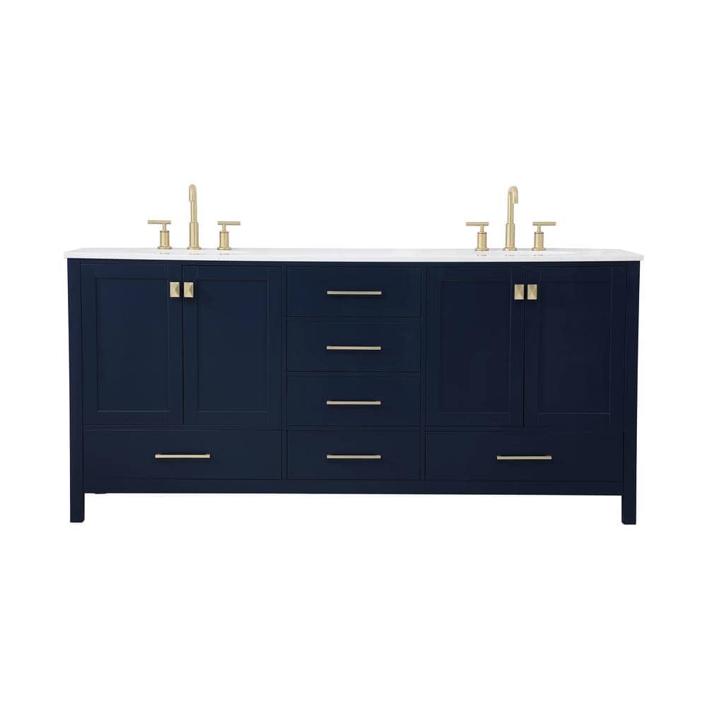 Timeless Home Erin 72 in. W x 22 in. D x 34 in. H Double Bathroom Vanity in