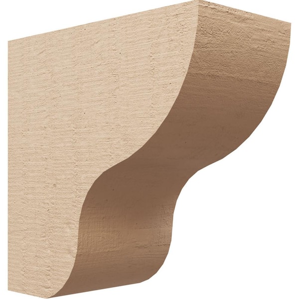 Ekena Millwork 7-in. x 14-in. x 14-in. Series 1 Classic Greensboro Rough Cedar Woodgrain Timberthane Polyurethane Corbel, Primed Tan
